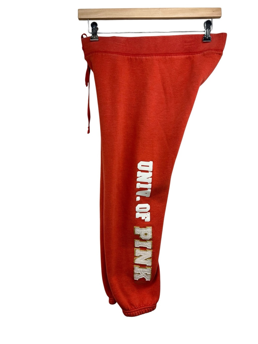 VS PINK Y2K Orange University of Pink Cropped Jogger Sweatpants Womens Medium